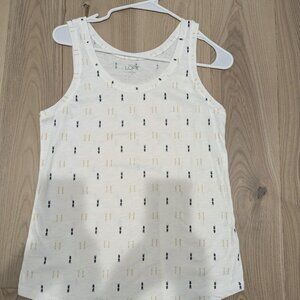 Loft Gold & Blue Arrow Print Sleeveless Tee